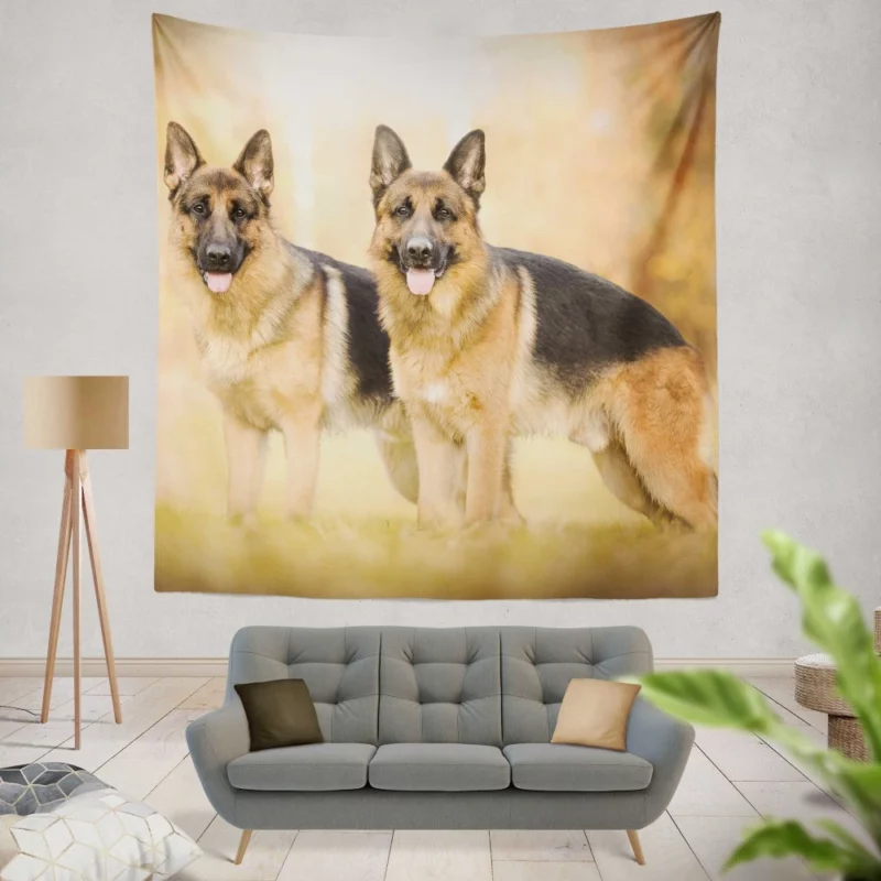 German Shepherd Vigil Wall Hanging Tapestry