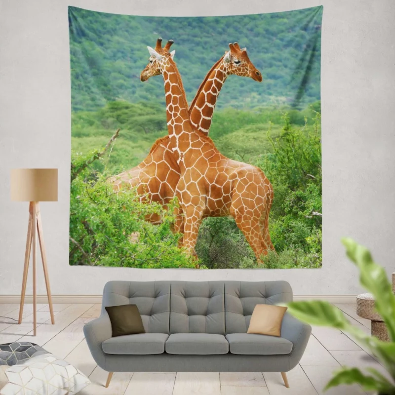 Giraffe Elegance Towering Beauty Wall Hanging Tapestry