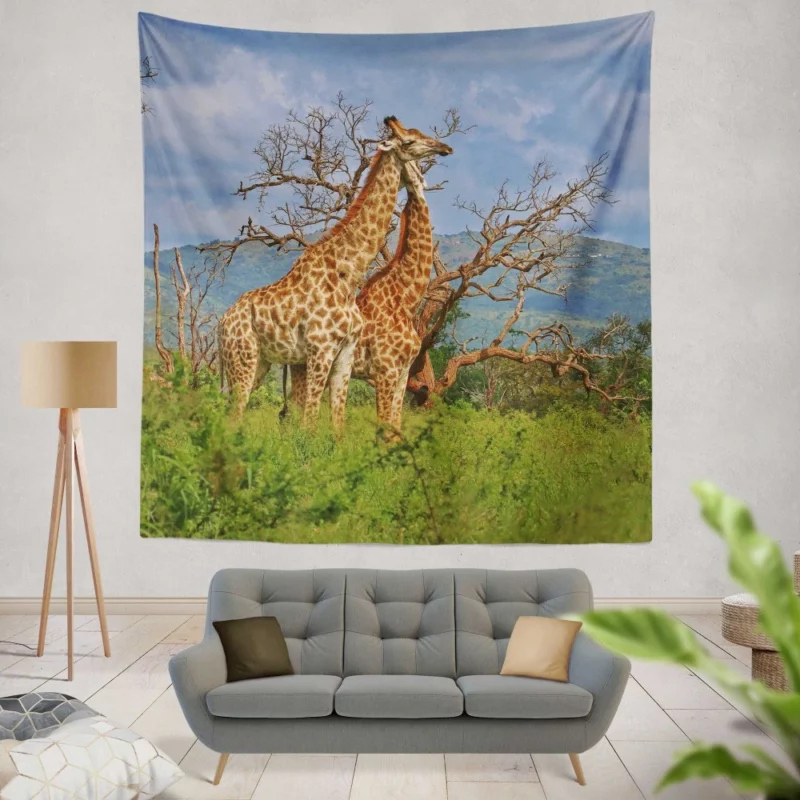 Giraffe Graceful Presence Wildlife Majesty Wall Hanging Tapestry