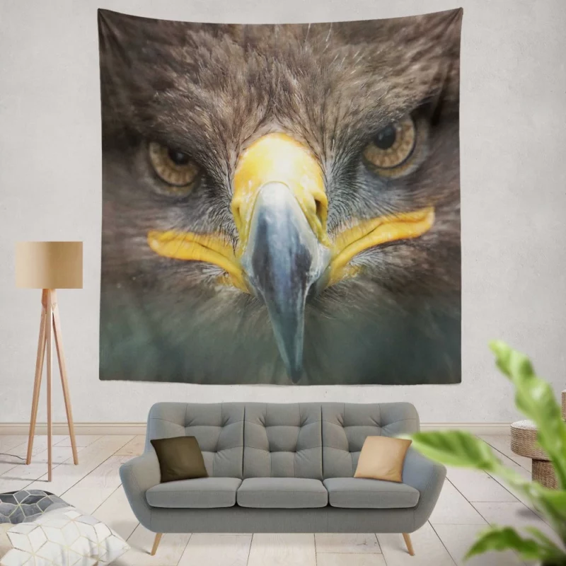 Golden Eagle Close-Up Majesty Raptor Stare Wall Hanging Tapestry