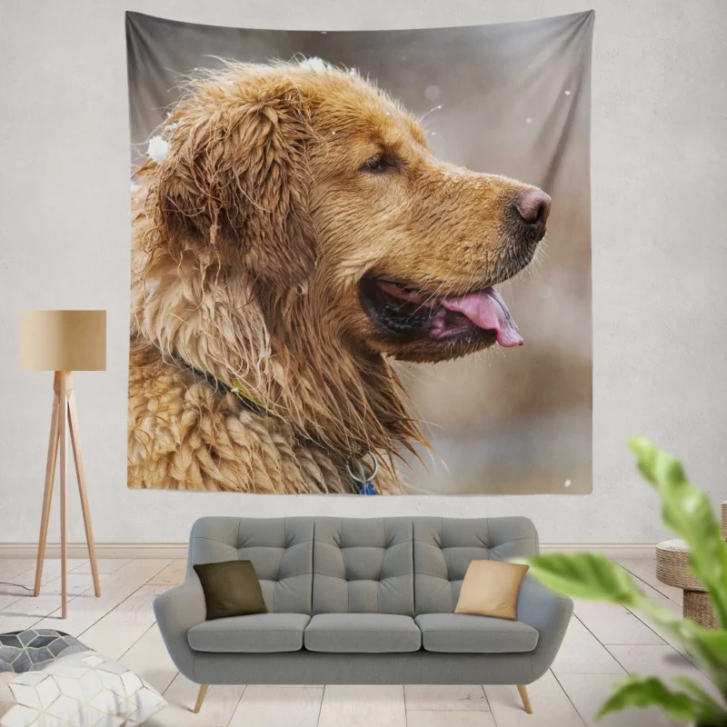 Golden Retriever Heartwarming Loyalty Beloved Companion Wall Hanging Tapestry