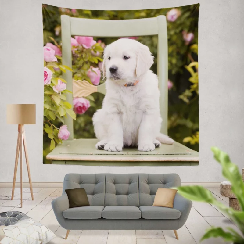 Golden Retriever Innocent Charm Wall Hanging Tapestry