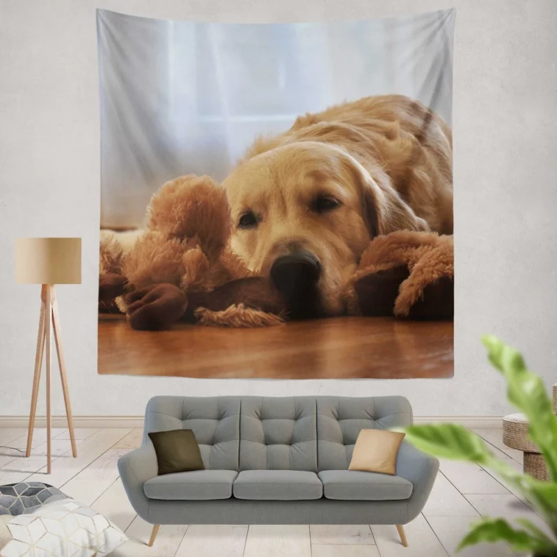 Golden Retriever Relaxed Pose Canine Serenity Wall Hanging Tapestry