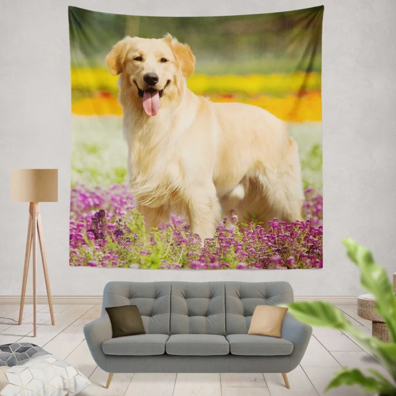 Golden Retriever Wholesome Depth Wall Hanging Tapestry