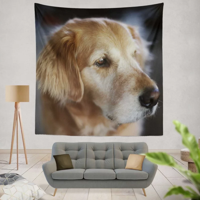 Golden Retriever Winter Scarf Charm Wall Hanging Tapestry