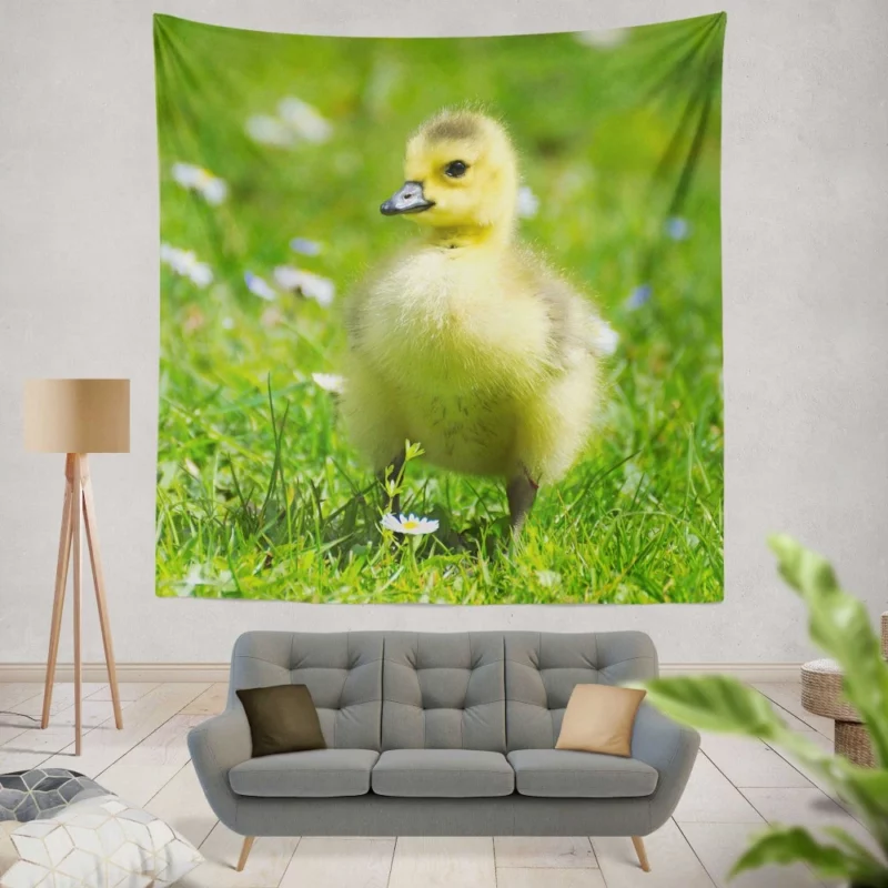 Gosling Curious Gaze Fuzzy Wonder Wall Hanging Tapestry