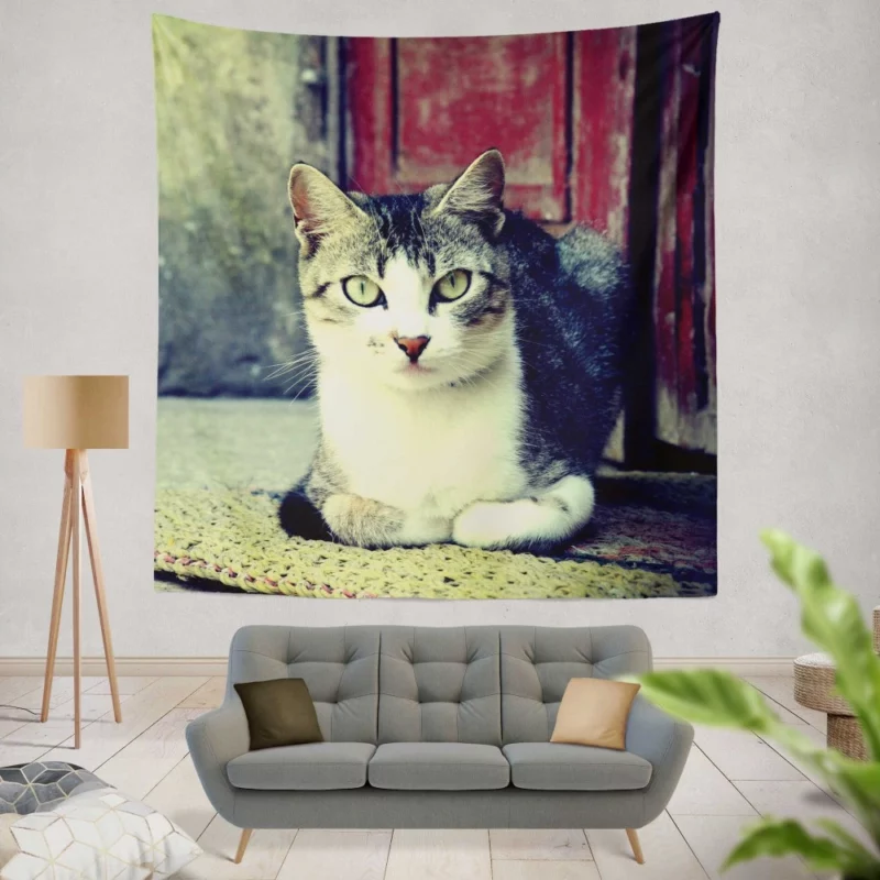 Graceful Cat Feline Majesty Wall Hanging Tapestry