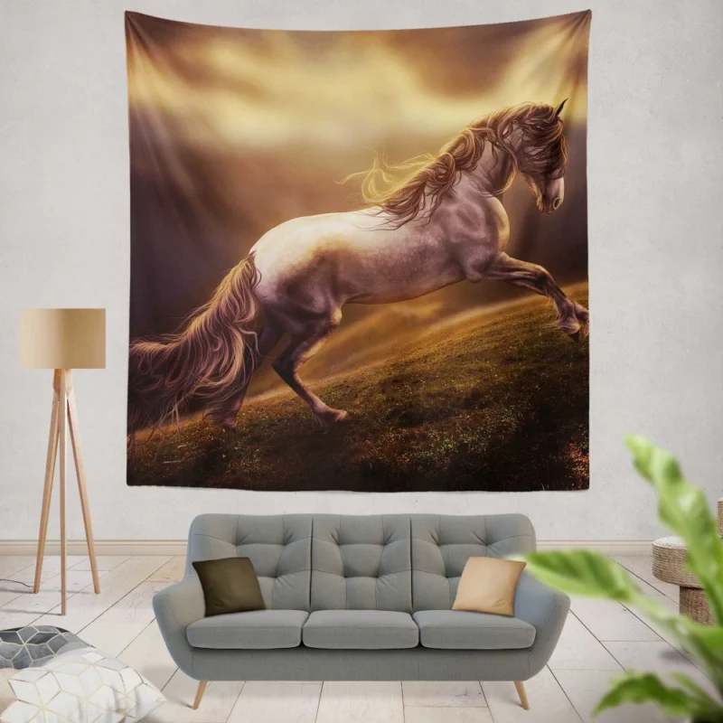 Graceful Elegance Majestic Horse Charm Wall Hanging Tapestry