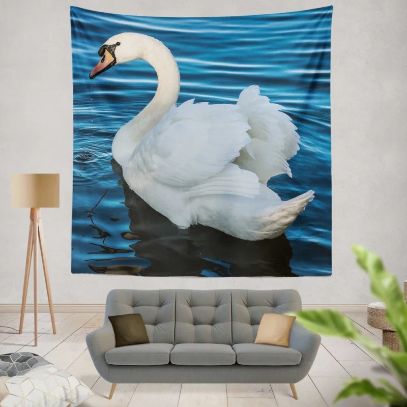 Graceful Elegance Mute Swan Wall Hanging Tapestry