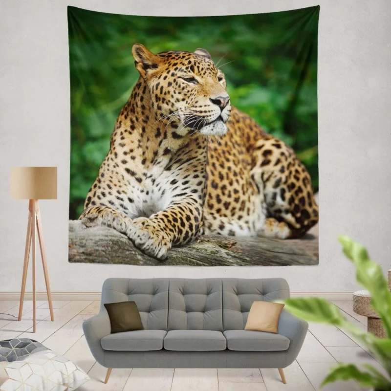 Graceful Leopard Wilderness Charm Wall Hanging Tapestry