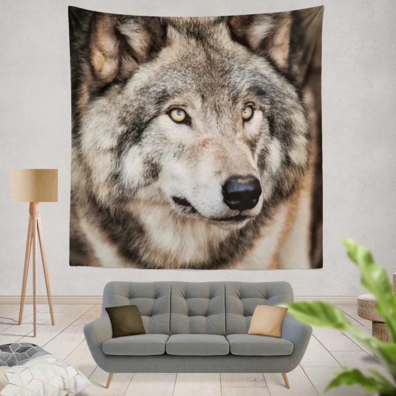 Grey Wolf Mysterious Charm Wall Hanging Tapestry