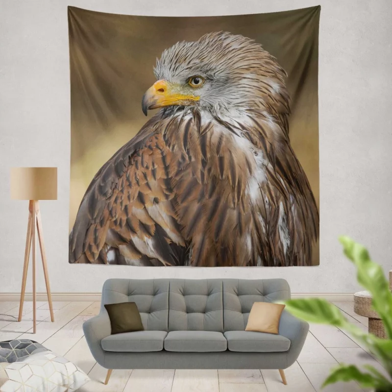 Hawk Fierce Gaze Aerial Dominance Wall Hanging Tapestry