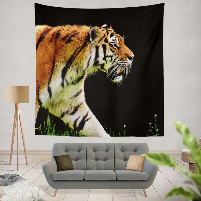 In the Shadows The Mystique of a Tiger Wall Hanging Tapestry