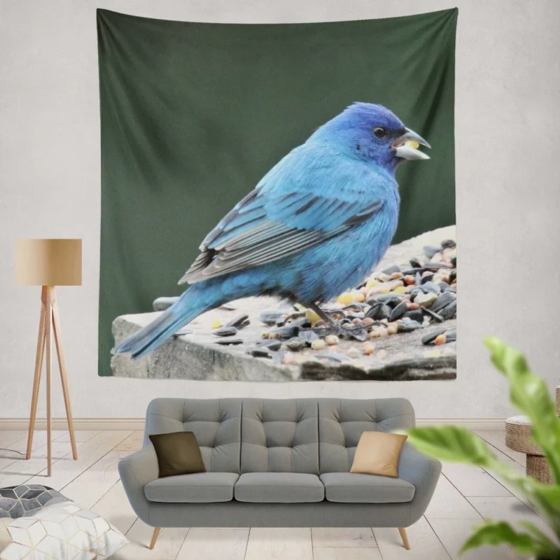 Indigo Bunting Blue Avian Beauty Wall Hanging Tapestry