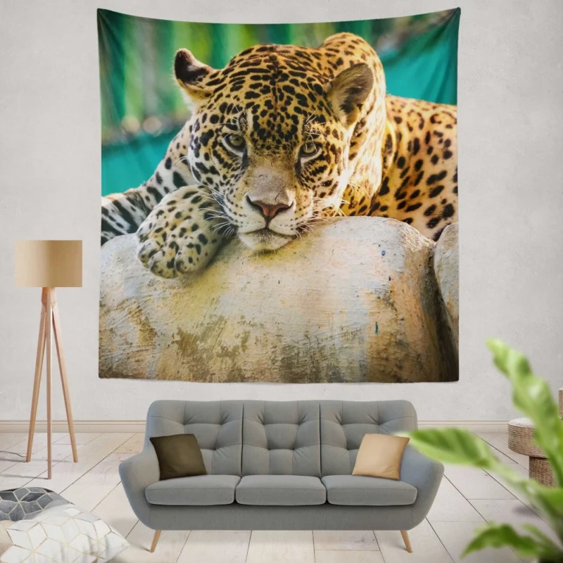 Jaguar Intense Stare Wall Hanging Tapestry