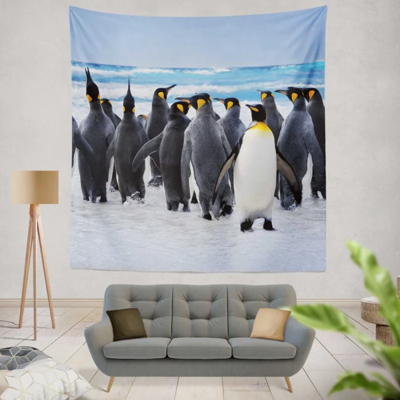 King Penguins Oceanic Splendor Wall Hanging Tapestry