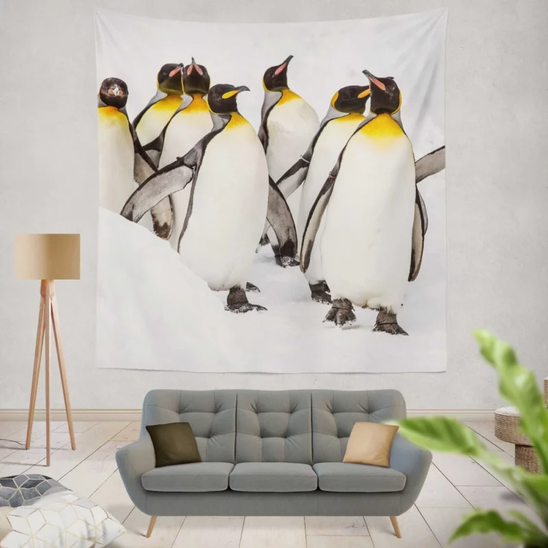 King Penguins in Majestic Form Regal Beauty Wall Hanging Tapestry