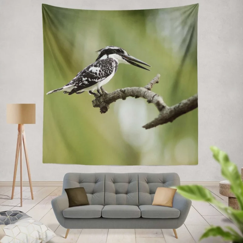 Kingfisher Colorful Perch Branch Beauty Wall Hanging Tapestry