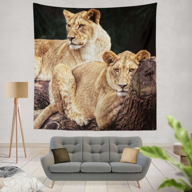 Kingly Lion Majestic Aura Wall Hanging Tapestry