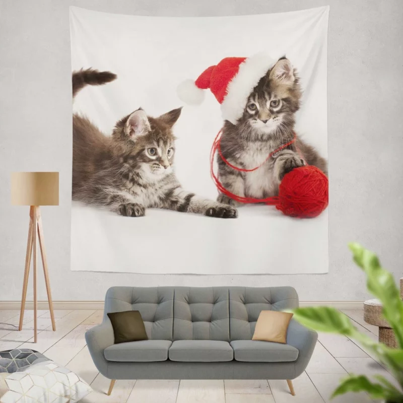 Kitten Playful Prance Joyful Antics Wall Hanging Tapestry