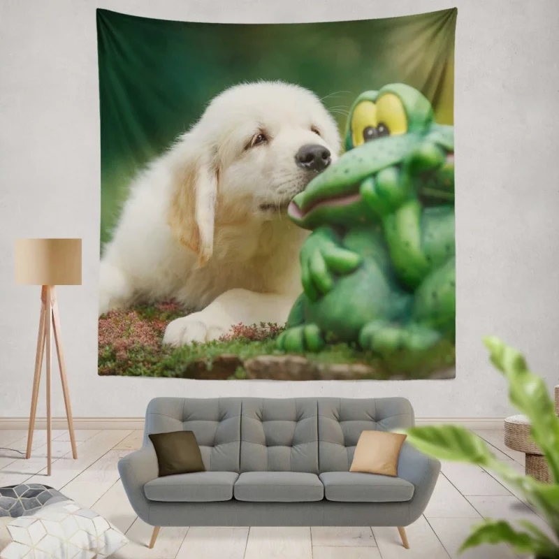 Labrador Puppy Playful Charm Fuzzy Delight Wall Hanging Tapestry