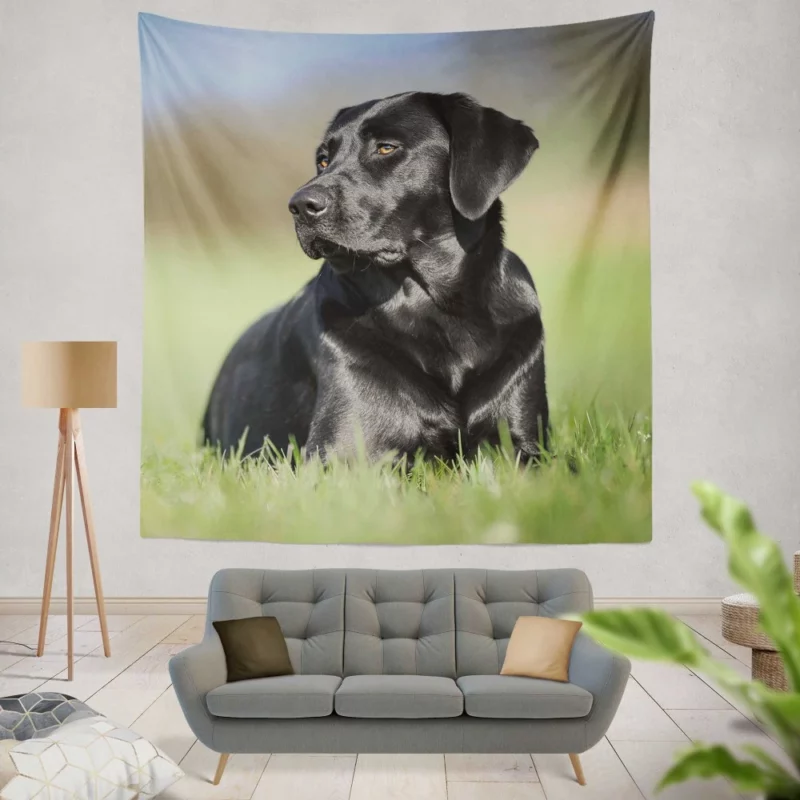 Labrador Retriever Amidst Blur Furry Charm Wall Hanging Tapestry