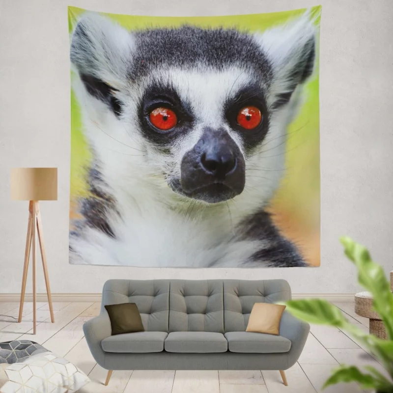 Lemur Playful Selfies Quirky Delight Wall Hanging Tapestry