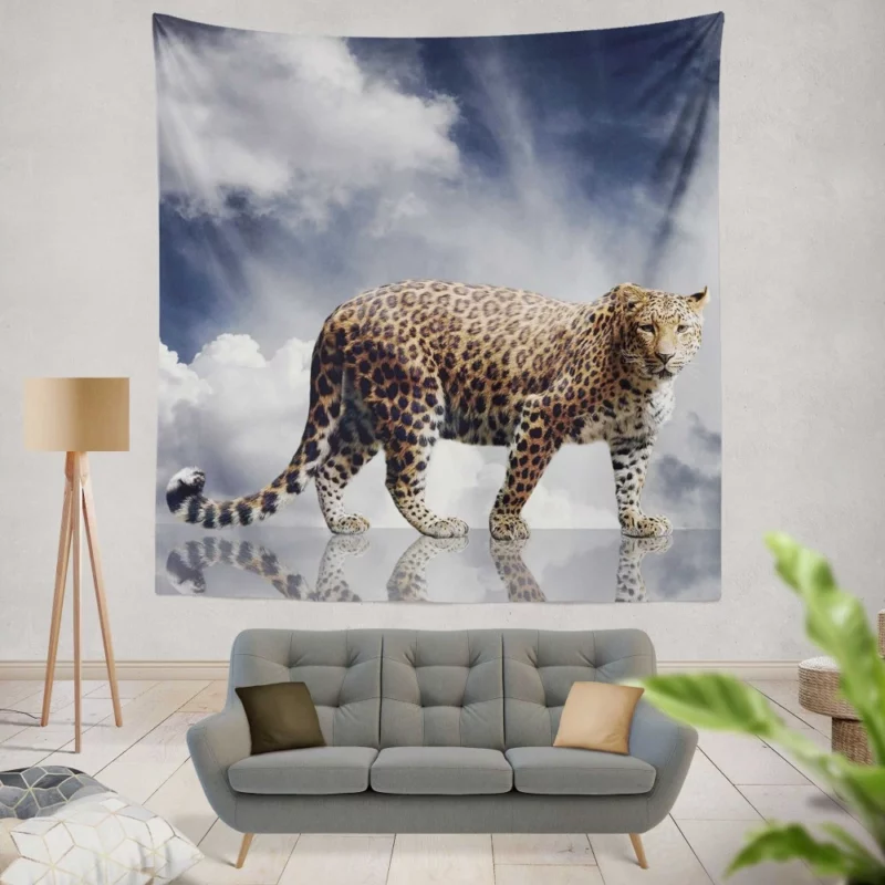 Leopard Elegance Silent Majesty Wall Hanging Tapestry