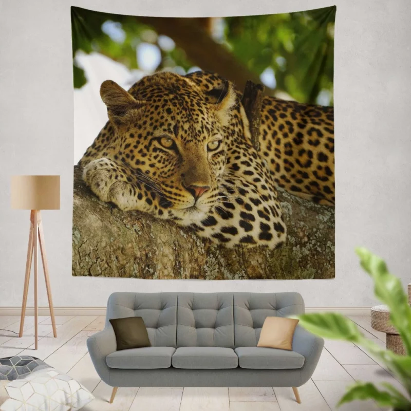 Leopard Mysterious Presence Feline Majesty Wall Hanging Tapestry