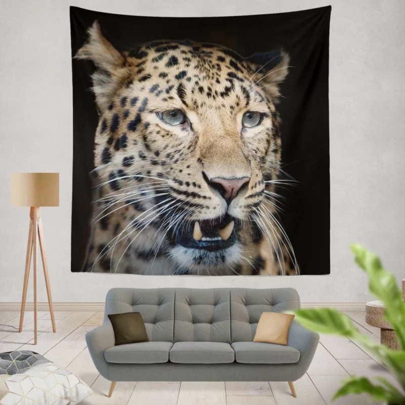 Leopard Mysterious Stare Enigmatic Beauty Wall Hanging Tapestry