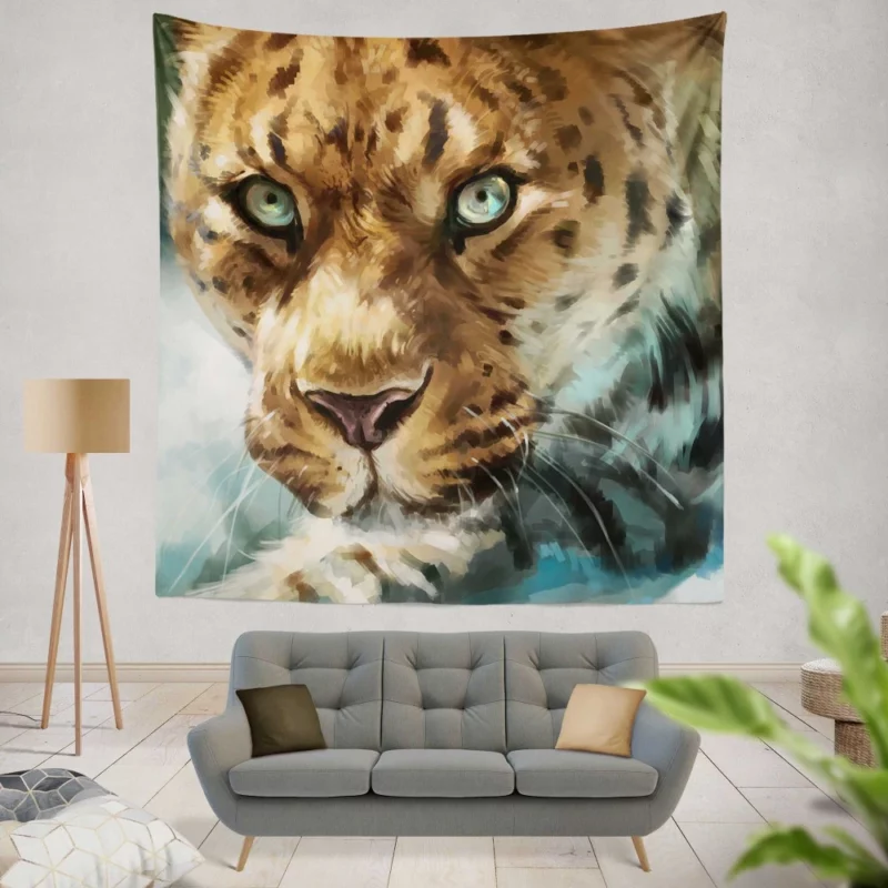 Leopard Painted Majesty Wilderness Charm Wall Hanging Tapestry