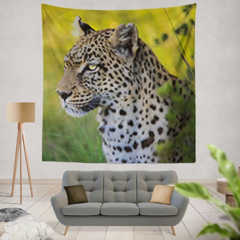 Leopard Stealthy Stance Wild Elegance Wall Hanging Tapestry