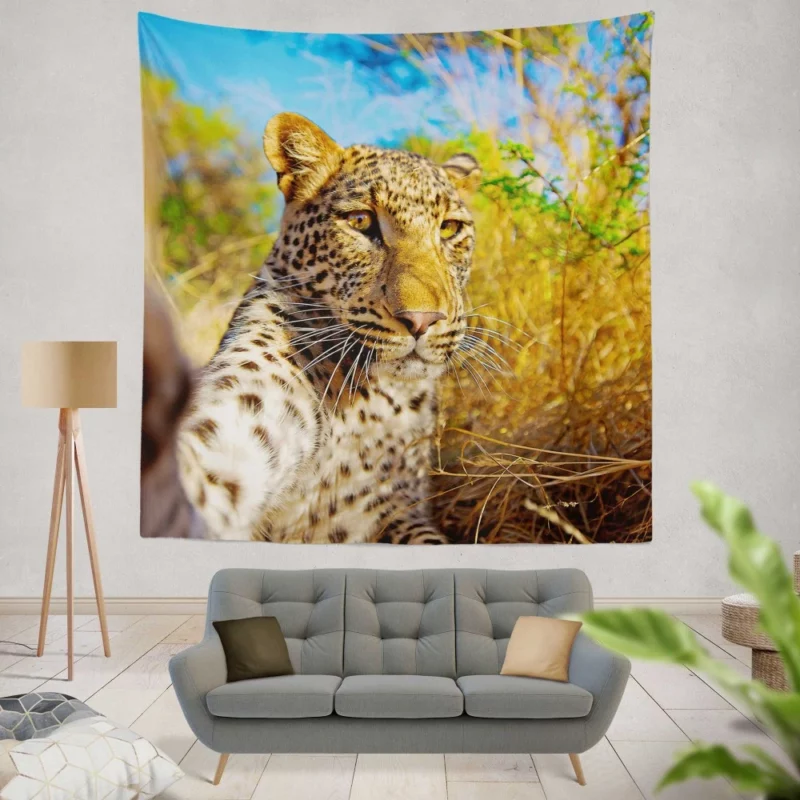 Leopard Urban Selfie City Stroll Wall Hanging Tapestry