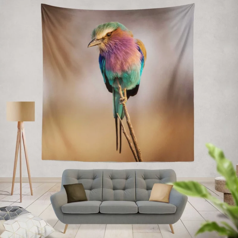 Lilac-Breasted Roller Vibrant Plume Exotic Beauty Wall Hanging Tapestry