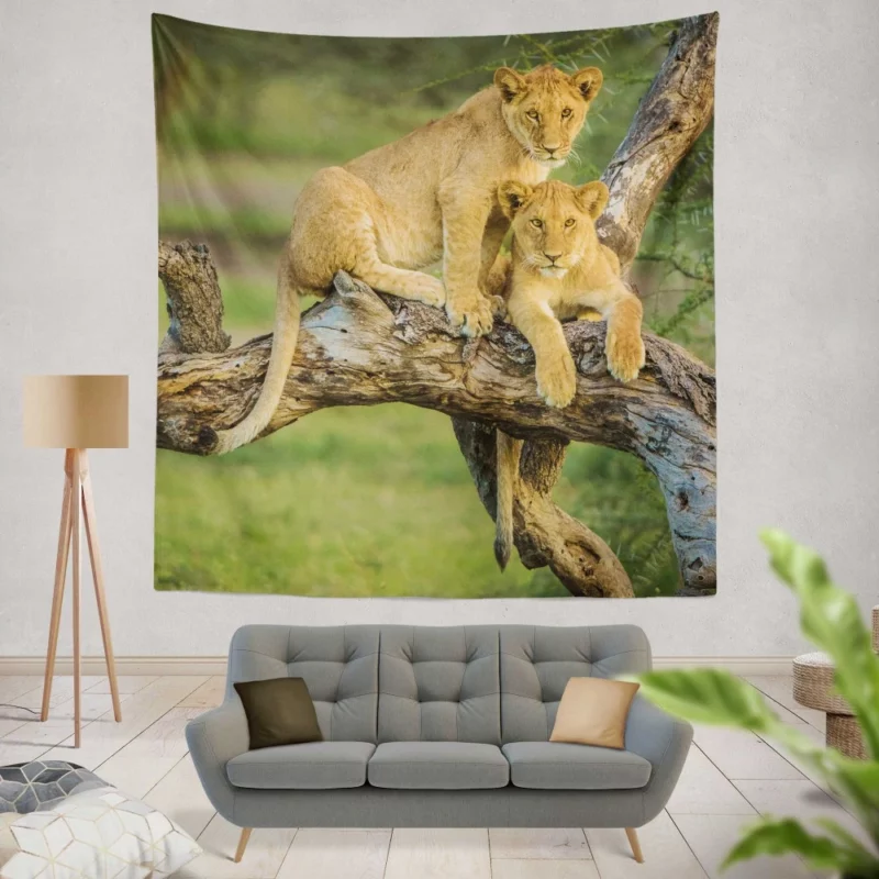 Lion Cub Depth of Field Charm Wall Hanging Tapestry