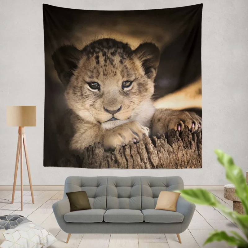 Lion Cub Irresistible Cuteness Wall Hanging Tapestry