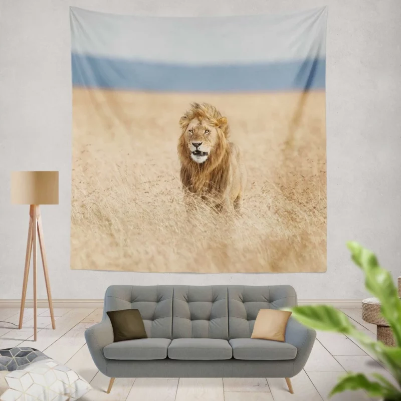 Lion Graceful Stance Nature Majesty Wall Hanging Tapestry