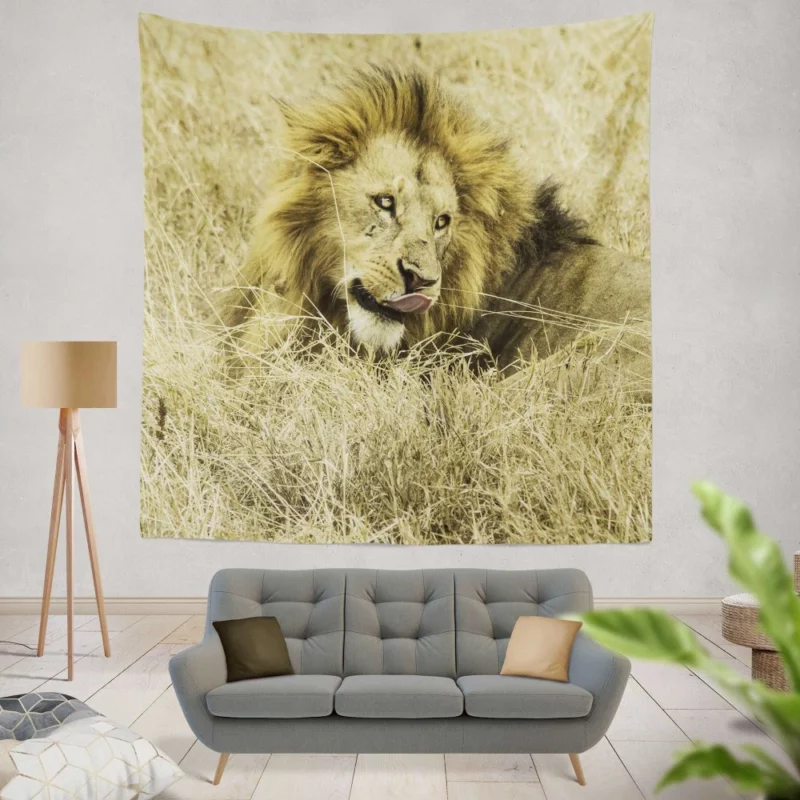 Lion Indigenous Wall Hanging Tapestry