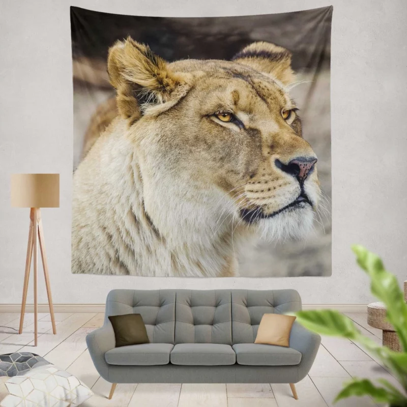 Lion Majestic Gaze Kingly Presence Wall Hanging Tapestry