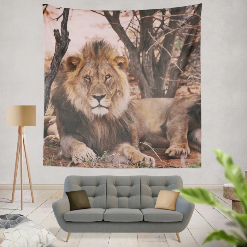 Lion Majestic Stare Regal Dominance Wall Hanging Tapestry