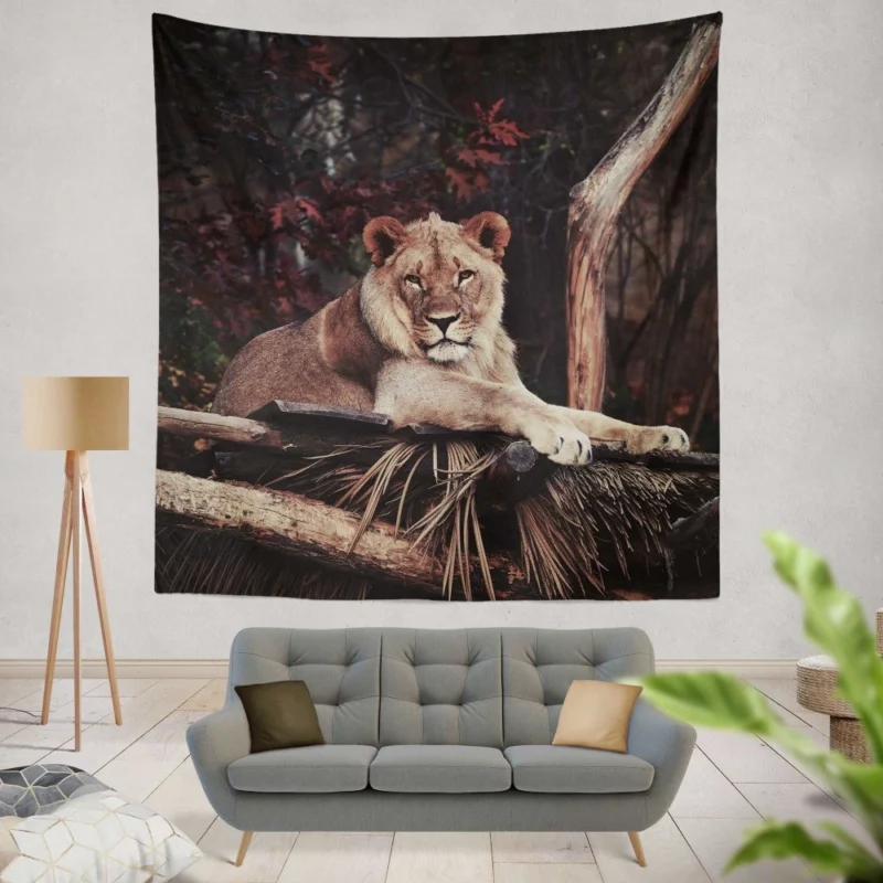 Lion Majesty Roaring Wilderness King Wall Hanging Tapestry