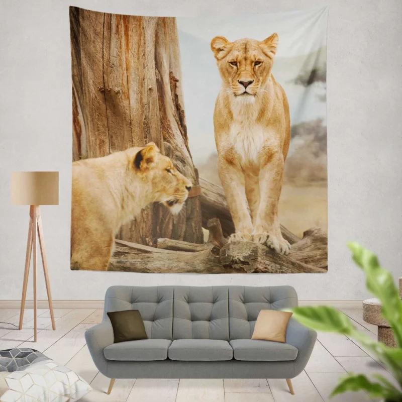 Lion Regal Gaze Wilderness Majesty Wall Hanging Tapestry