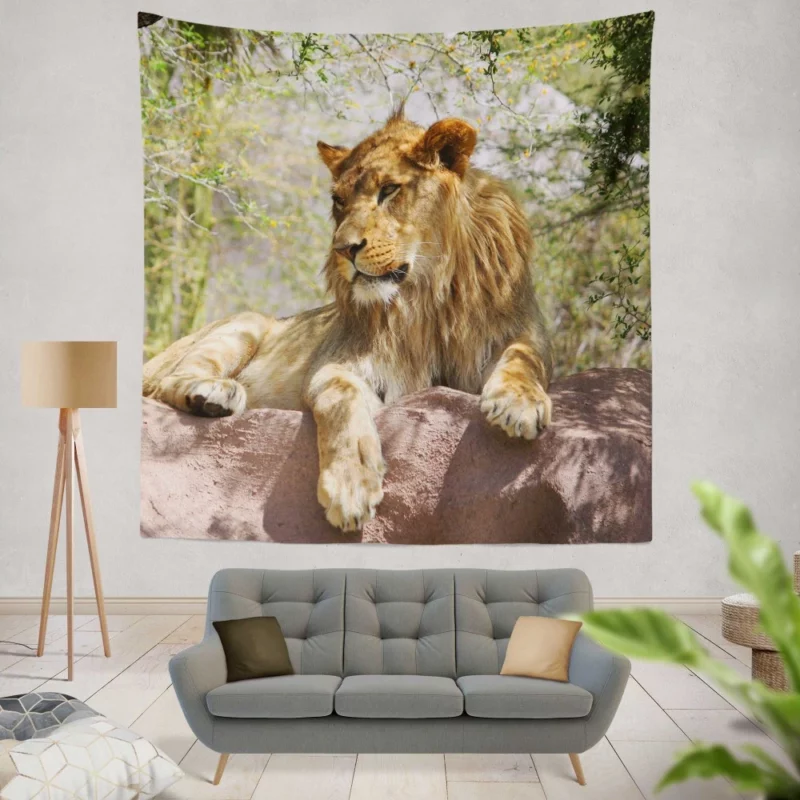 Lion Regal Presence Majesty Unveiled Wall Hanging Tapestry