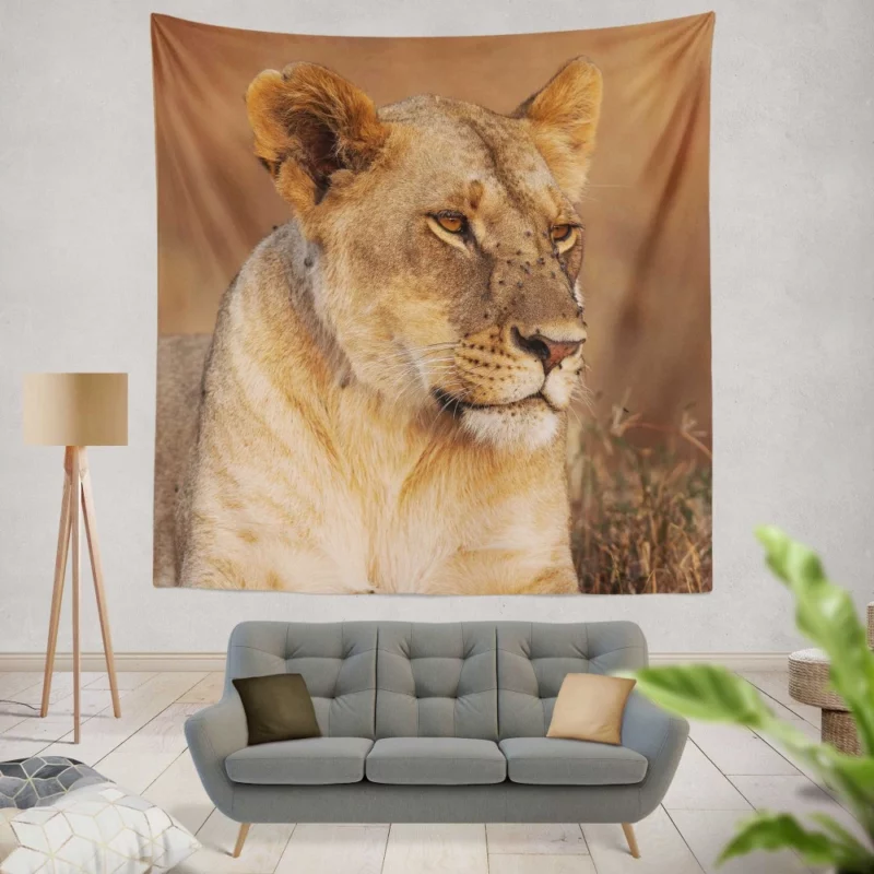 Lion Regal Presence Wilderness Majesty Wall Hanging Tapestry