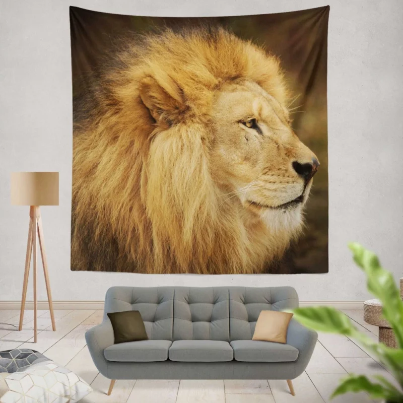 Lion Roar Majestic Anthem Wall Hanging Tapestry