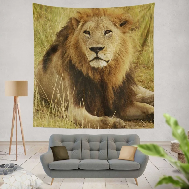 Lion Roar Monarch of the Wilderness Wall Hanging Tapestry