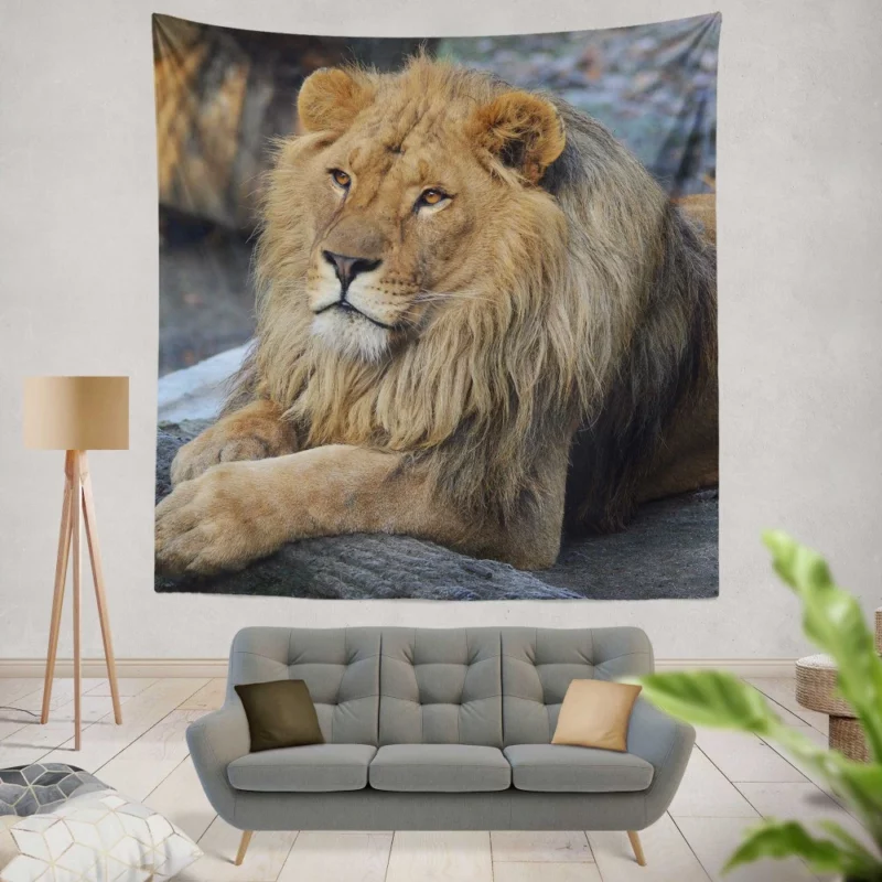 Lion Unrestrained Wall Hanging Tapestry