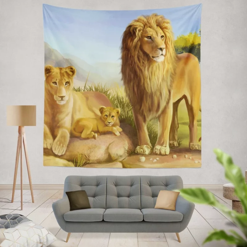 Lion of the Wilderness Wall Hanging Tapestry