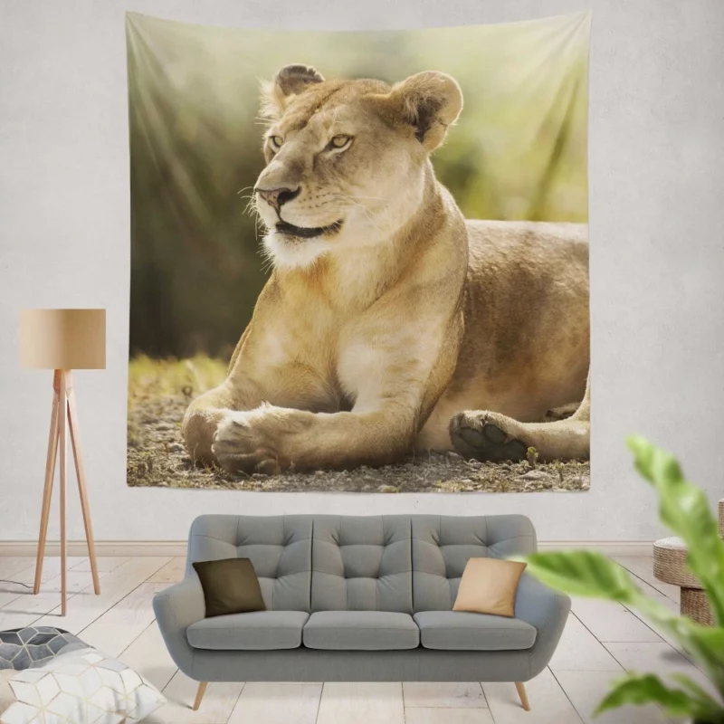 Lioness Grace Regal Wilderness Beauty Wall Hanging Tapestry