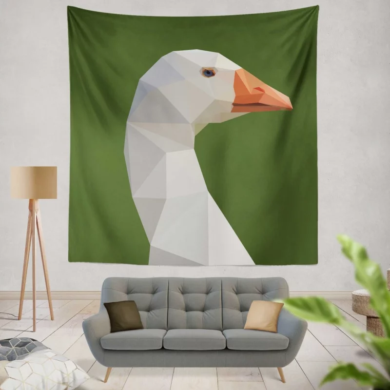 Low Poly Goose Geometric Grace Aerial Beauty Wall Hanging Tapestry